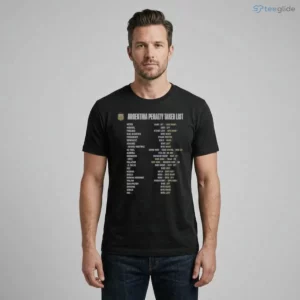 argentina penalty taker list graphic t shirt world cup soccer strategy tee 1