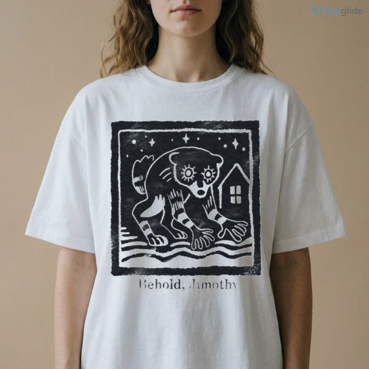 Behold Jimothy Raccoon Shirt, Hoodie, Long Sleeve, V-Neck Tee 8 Behold Jimothy Raccoon Shirt, Hoodie, Long Sleeve, V-Neck Tee - Front View