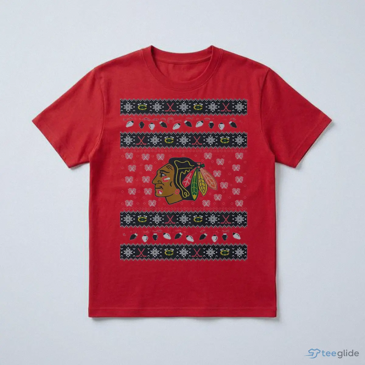 chicago blackhawks holiday lights sweater t shirt 3 chicago blackhawks holiday lights sweater t shirt 3