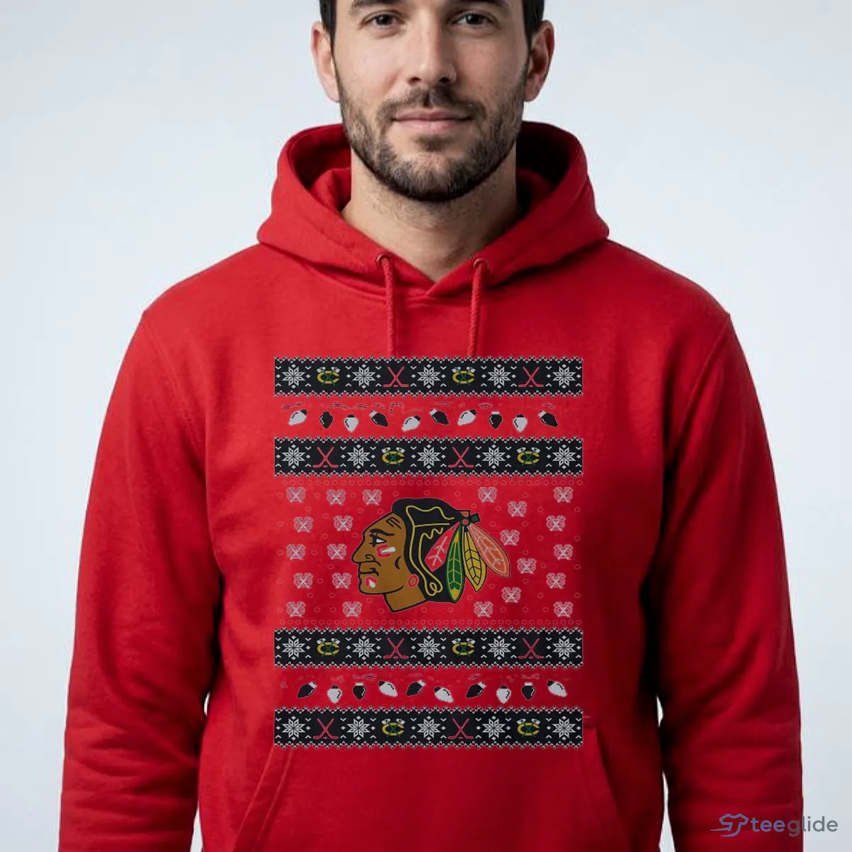 chicago blackhawks holiday lights sweater t shirt 4 chicago blackhawks holiday lights sweater t shirt 4