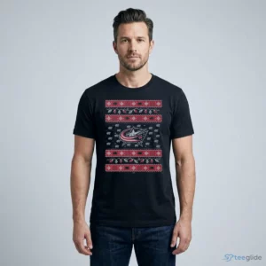 columbus blue jackets holiday lights sweater t shirt 1