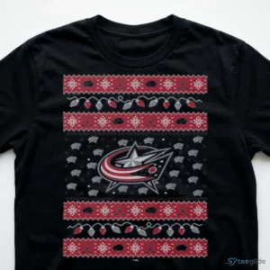 columbus blue jackets holiday lights sweater t shirt 3