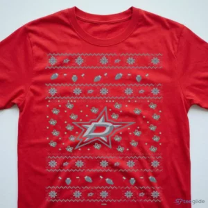 Dallas Stars Holiday Lights Sweater T-Shirt 2 dallas stars holiday lights sweater t shirt 3