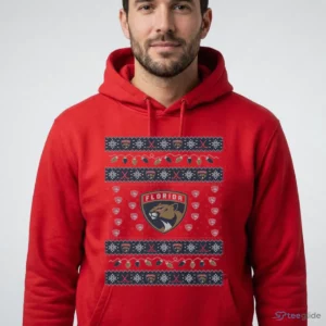 Florida Panthers Holiday Lights Sweater T-Shirt 3 florida panthers holiday lights sweater t shirt 4