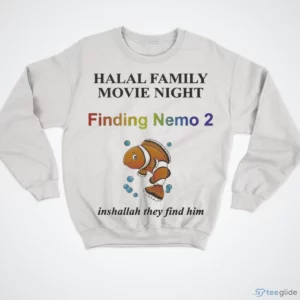 halal family movie night finding nemo 2 inshallah they find him fish shirt 4