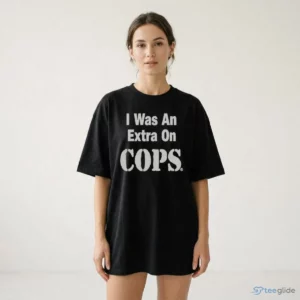 i was an extra on cops reality tv show funny meme phrase shirt 2