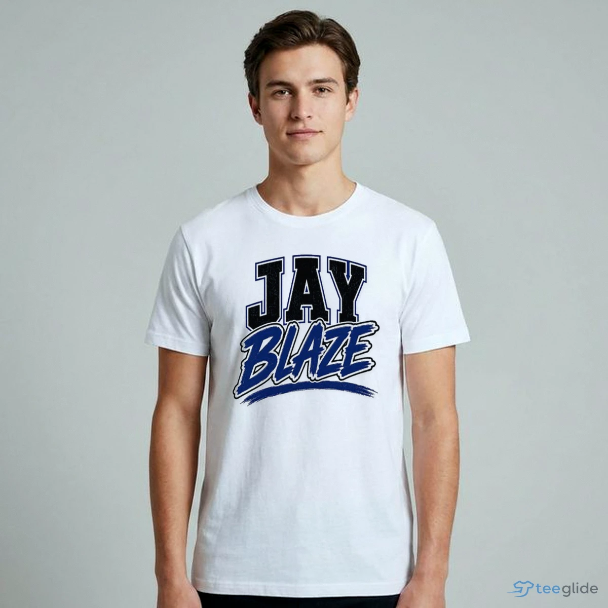 Jay Blaze Blue Graphic Text Athletic Style T Shirt 8 Jay Blaze Blue Graphic Text Athletic Style T Shirt - Official Photo