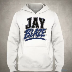 Jay Blaze Blue Graphic Text Athletic Style T Shirt 3 jay blaze blue graphic text athletic style t shirt 4