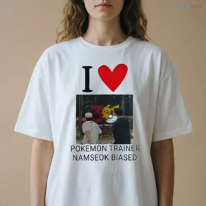 Kpop BTS Namseok Bias I Love My Pokemon Trainer Pikachu Photo Design Shirt 1 kpop bts namseok bias i love my pokemon trainer pikachu photo design shirt 2