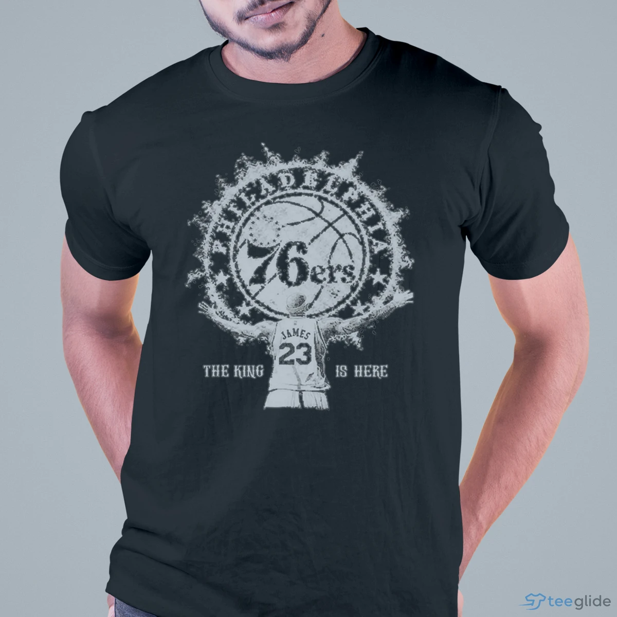 lebron james philadelphia 76ers mitchell ness witness the king is here shirt 1 lebron james philadelphia 76ers mitchell ness witness the king is here shirt 1