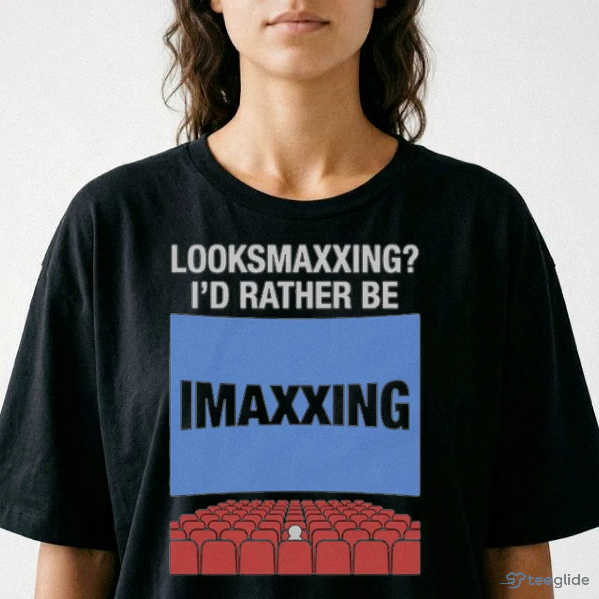 Looksmaxxing I'D Rather Be Movie Maxxing In 1.43 1 Aspect Ratio Shirt 8 Looksmaxxing I'D Rather Be Movie Maxxing In 1.43 1 Aspect Ratio Shirt - Product Image