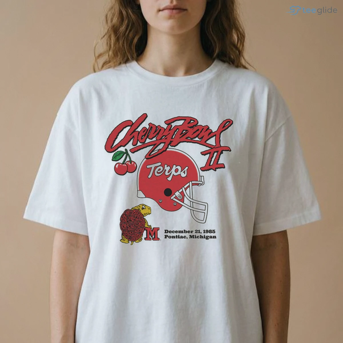Maryland Cherry Bowl Champs 1985 Vintage T-Shirt 8 Maryland Cherry Bowl Champs 1985 Vintage T-Shirt - Front View