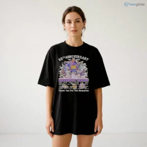 minnesota vikings 66th anniversary 1960 2026 thank you for the memories signatures t shirt 2