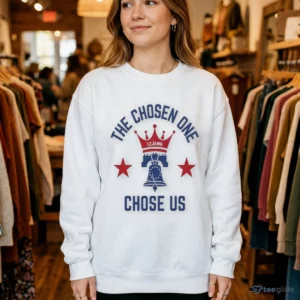 official lebron james philadelphia 76ers the chosen one chose us shirt 4