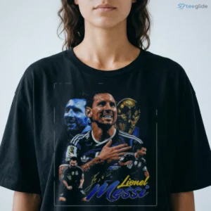 Official Lionel Messi Argentina World Cup Champion Goat Collage Shirt 1 official lionel messi argentina world cup champion goat collage shirt 2