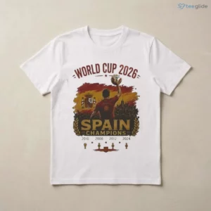 Official Spain World Cup 2026 Soccer 2010 – 2008 – 2012 – 2024 Spain Champions T-Shirt 2 official spain world cup 2026 soccer 2010 2008 2012 2024 spain champions t shirt 3