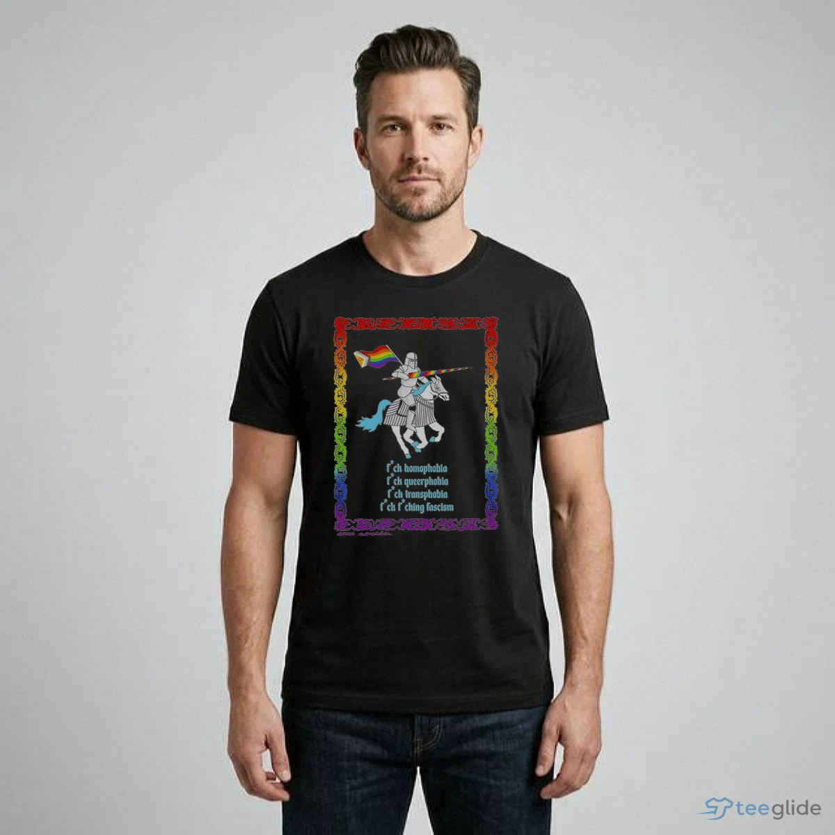 pride knight fuck homophobia transphobia rainbow flag shirt 1 pride knight fuck homophobia transphobia rainbow flag shirt 1