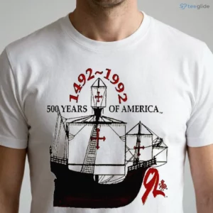 shia labeouf christopher columbus 1492 1992 500 years of america ship shirt 1