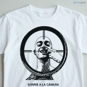Sonrie A La Camara Spanish Smile For The Camera Sniper Scope Target Bald Man Graphic Shirt 2 sonrie a la camara spanish smile for the camera sniper scope target bald man graphic shirt 3