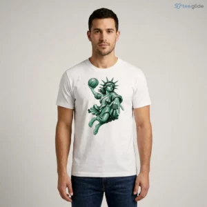 statue of liberty dunking basketball championship ring hypebeast streetwear graphic t shirt 1