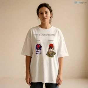 Types Of Explosive Diarrhea Taco Bell Vs Police Officer Meme Funny T Shirt 1 types of explosive diarrhea taco bell vs police officer meme funny t shirt 2