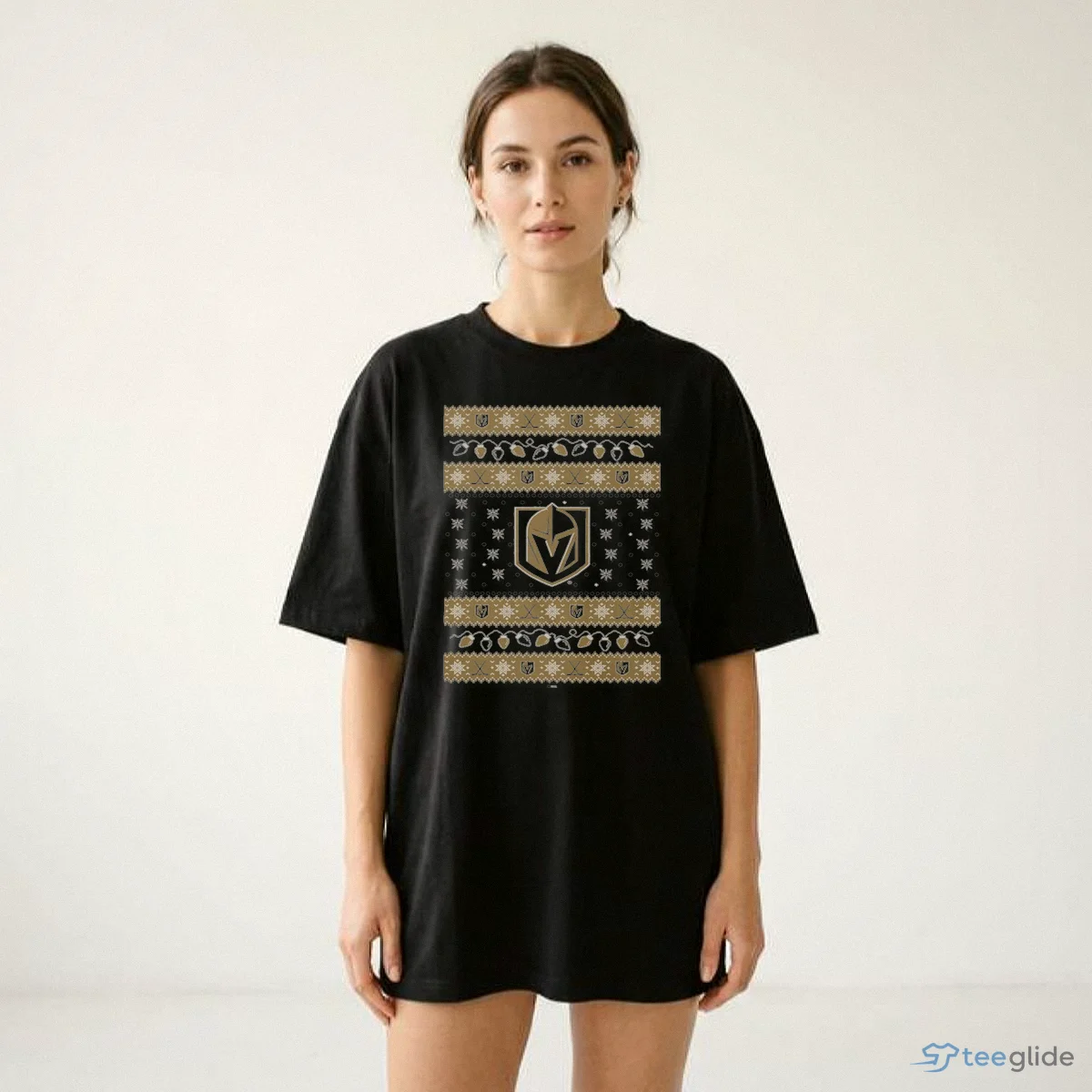 vegas golden knights holiday lights sweater t shirt 2 vegas golden knights holiday lights sweater t shirt 2