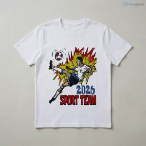 vintage 2026 sport team soccer football player fire graphic shirt 3