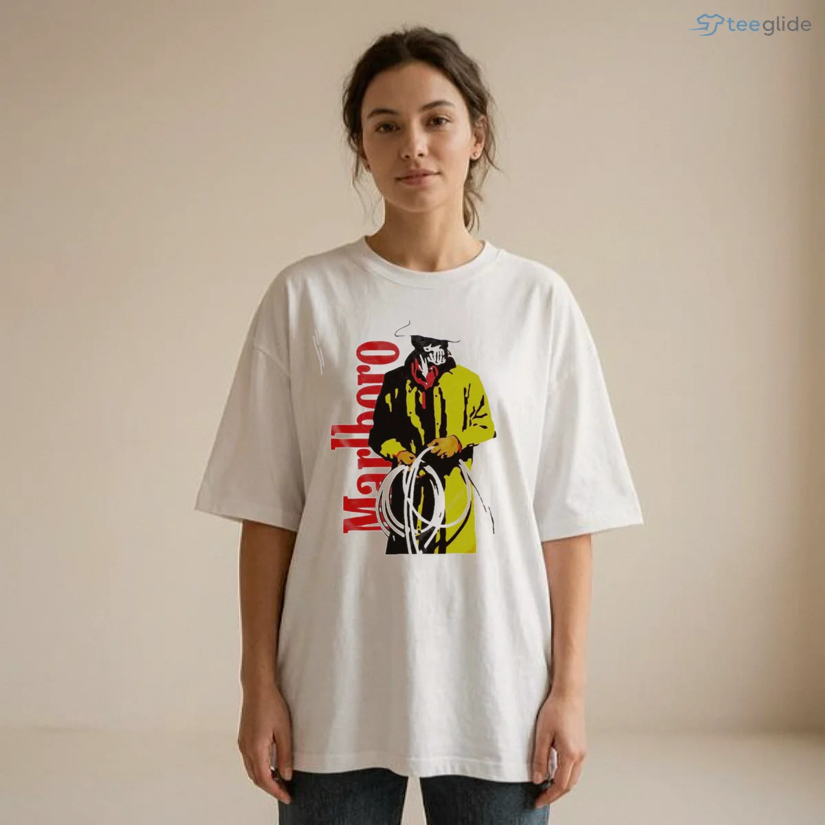 Vintage Marlboro Country Cowboy Skeleton Mask Yellow Jacket Graphic Shirt 8 Vintage Marlboro Country Cowboy Skeleton Mask Yellow Jacket Graphic Shirt