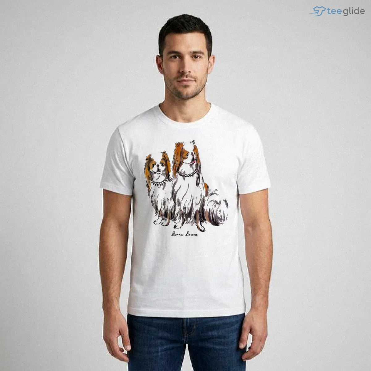vintage perra brava japanese chin dog illustration retro white t shirt 1 vintage perra brava japanese chin dog illustration retro white t shirt 1