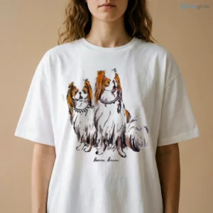 Vintage Perra Brava Japanese Chin Dog Illustration Retro White T Shirt 1 vintage perra brava japanese chin dog illustration retro white t shirt 2