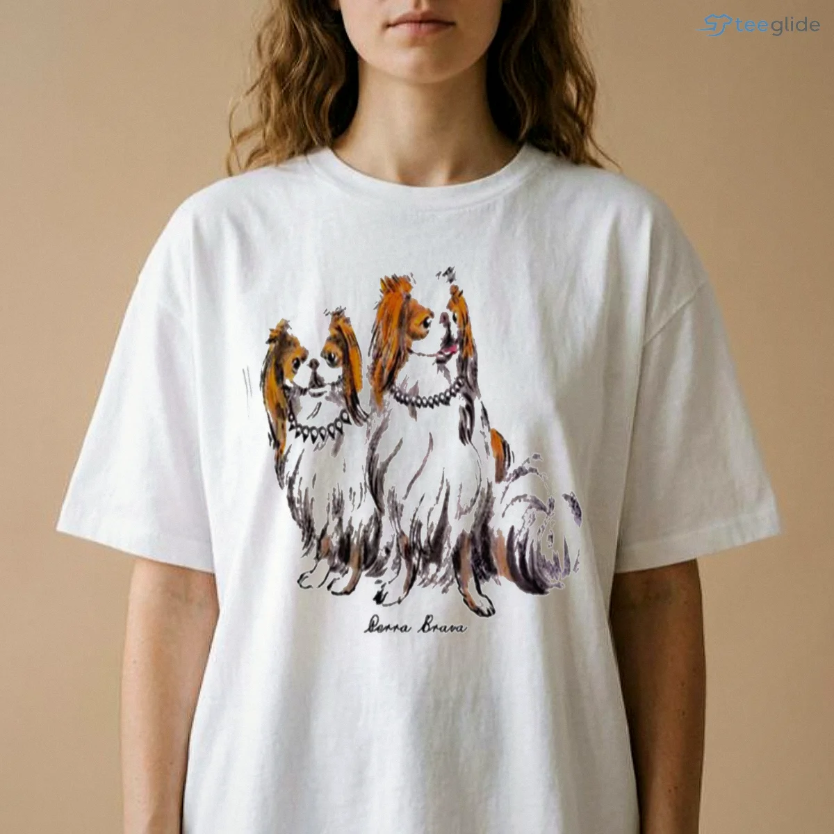 vintage perra brava japanese chin dog illustration retro white t shirt 2 vintage perra brava japanese chin dog illustration retro white t shirt 2