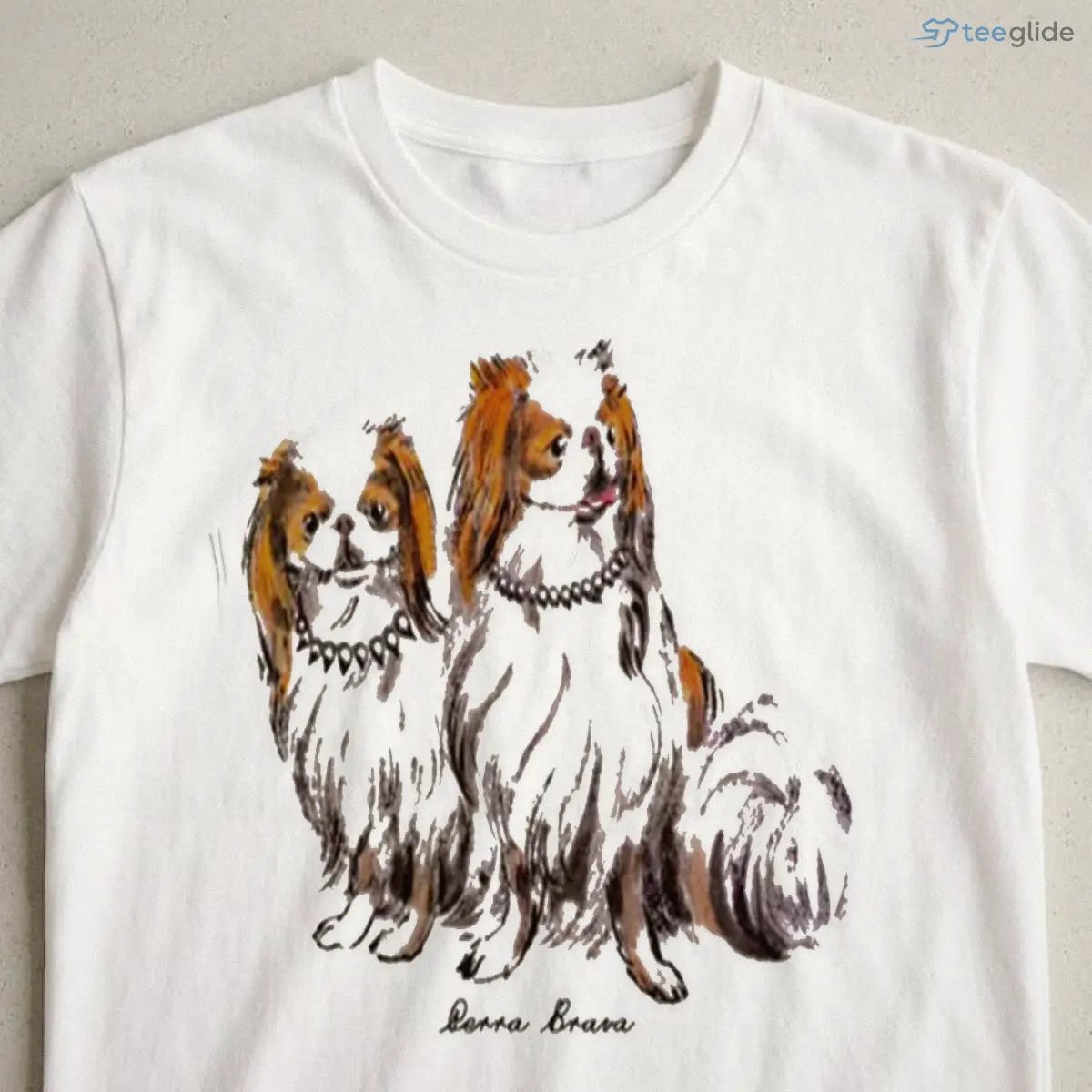 vintage perra brava japanese chin dog illustration retro white t shirt 3 vintage perra brava japanese chin dog illustration retro white t shirt 3