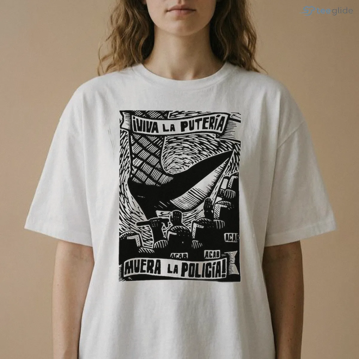 viva la puteria muera la policia spanish protest woodcut shirt 2 viva la puteria muera la policia spanish protest woodcut shirt 2