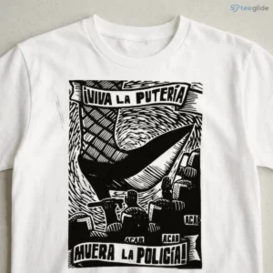 Viva La Puteria Muera La Policia Spanish Protest Woodcut Shirt 2 viva la puteria muera la policia spanish protest woodcut shirt 3