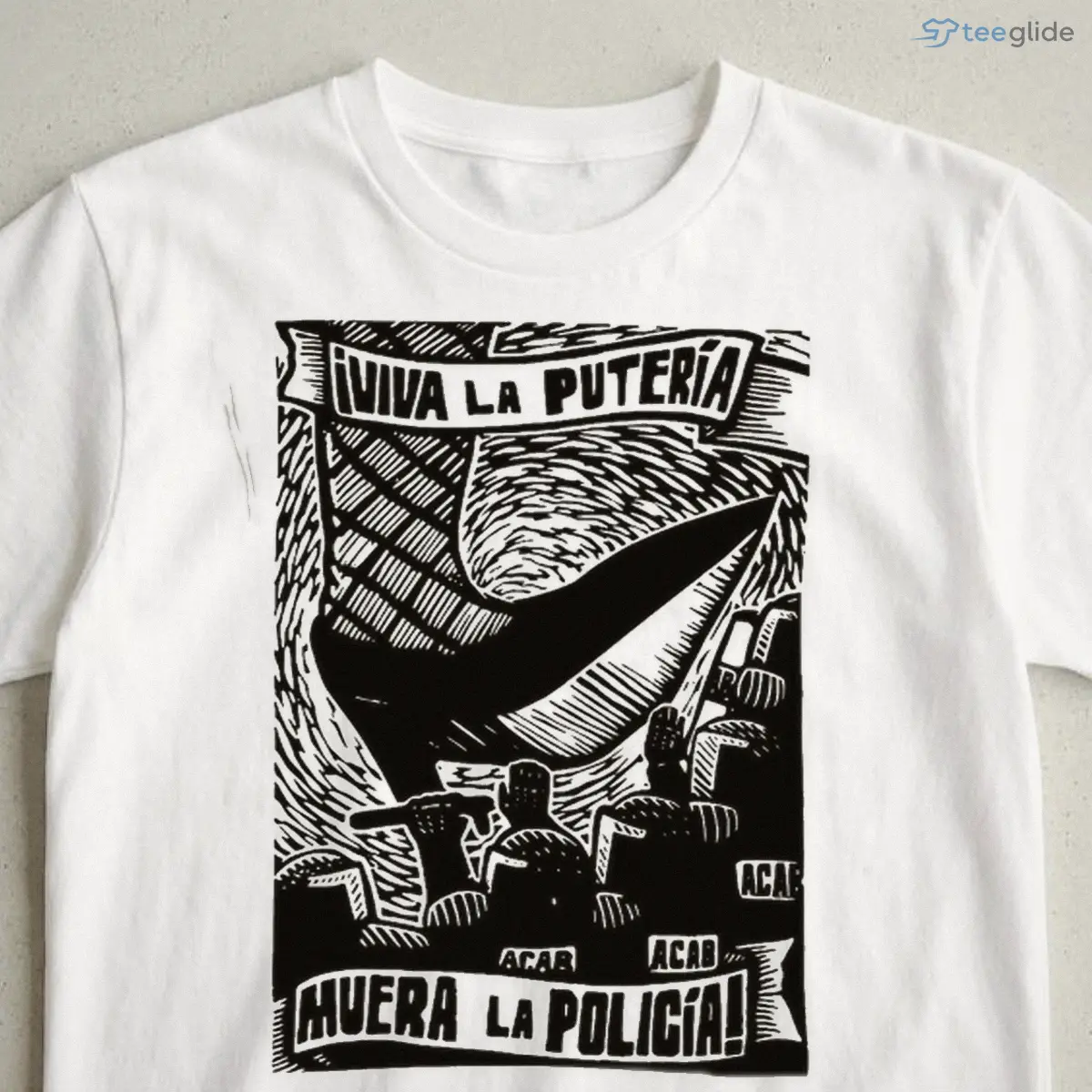 viva la puteria muera la policia spanish protest woodcut shirt 3 viva la puteria muera la policia spanish protest woodcut shirt 3