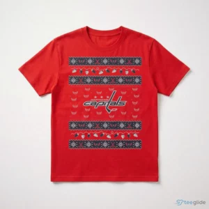 Washington Capitals Holiday Lights Sweater T-Shirt 2 washington capitals holiday lights sweater t shirt 3