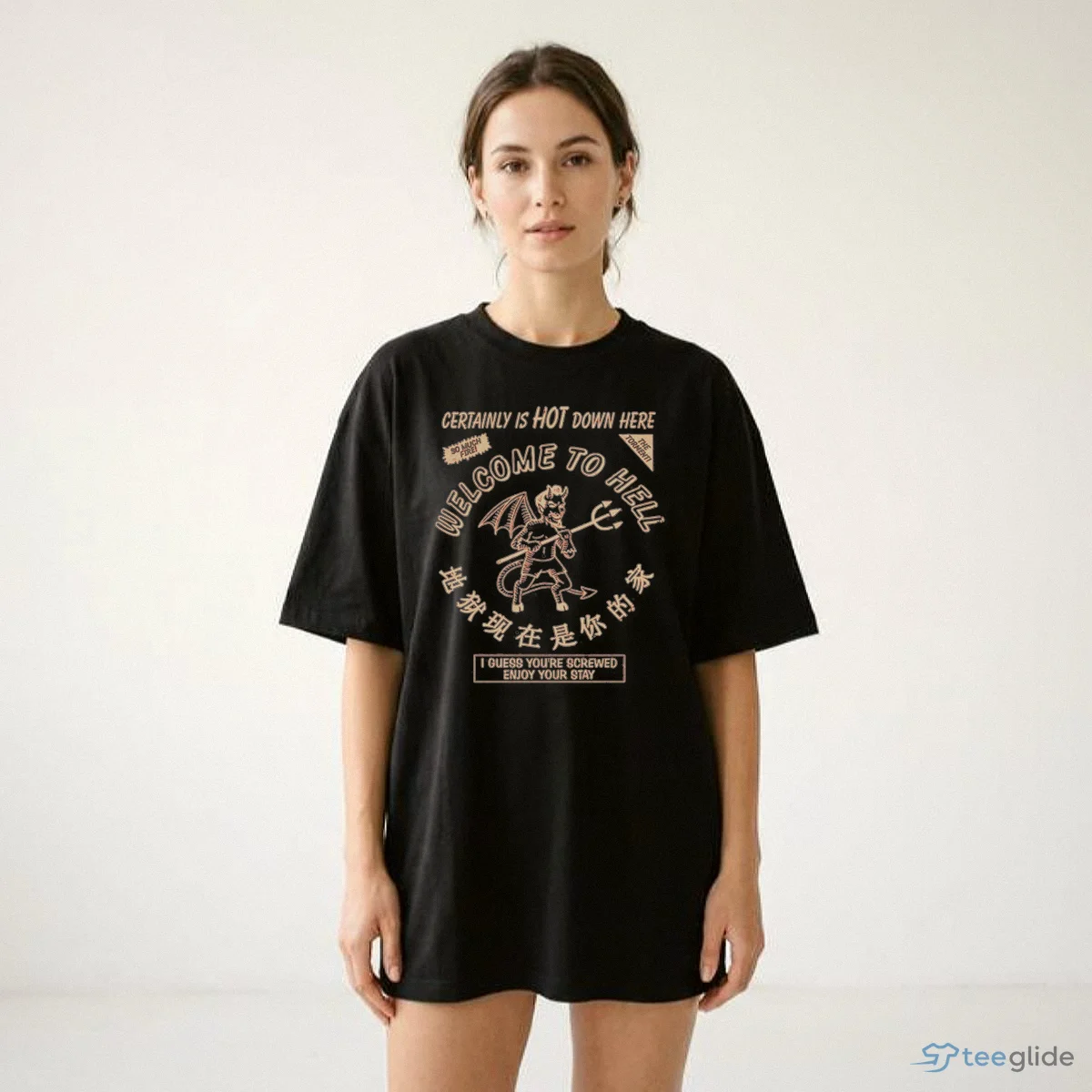 Welcome To Hell Certainly Is Hot Down Here Vintage Devil T-Shirt 8 Shop Welcome To Hell Certainly Is Hot Down Here Vintage Devil T-Shirt Online