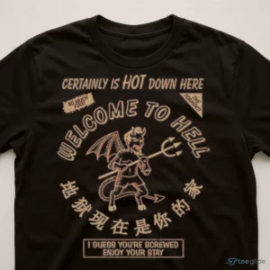 Welcome To Hell Certainly Is Hot Down Here Vintage Devil T-Shirt 2 welcome to hell certainly is hot down here vintage devil t shirt 3