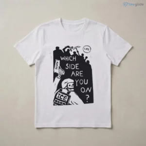 which side are you on skeleton anti ice protest shirt 3