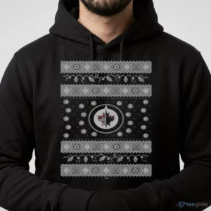 Winnipeg Jets Holiday Lights Sweater T-Shirt 3 winnipeg jets holiday lights sweater t shirt 4