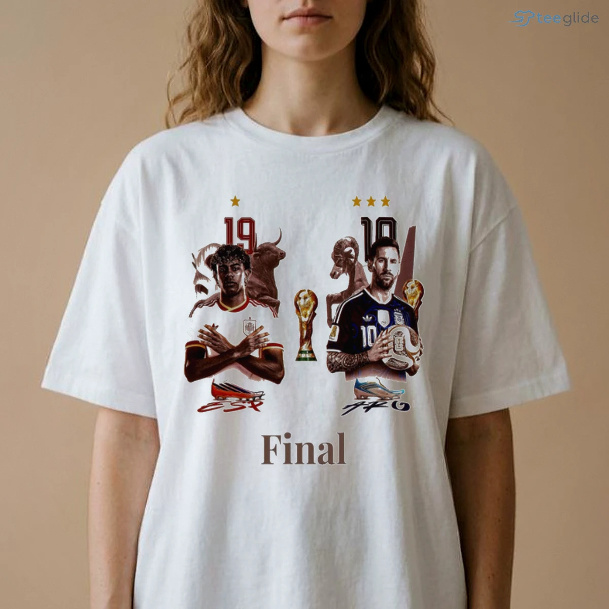 Yamal Spain Vs Messi Argentina Final World Cup Football Stars Match Day Shirt 8 Yamal Spain Vs Messi Argentina Final World Cup Football Stars Match Day Shirt - Front View