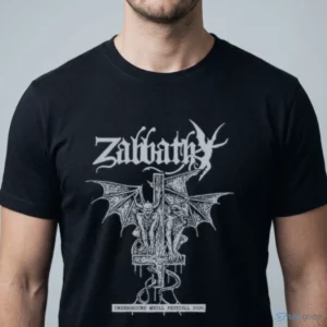 zabbath underground metal festival 2026 gargoyle inverted cross shirt 1