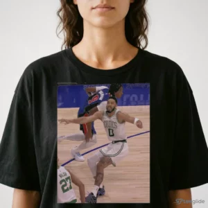 jayson tatum boston celtics funny basketball defense silhouette graphic shirt 2