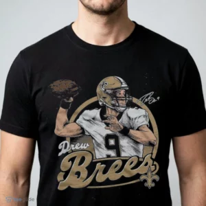 saints drew brees signature t shirt 1