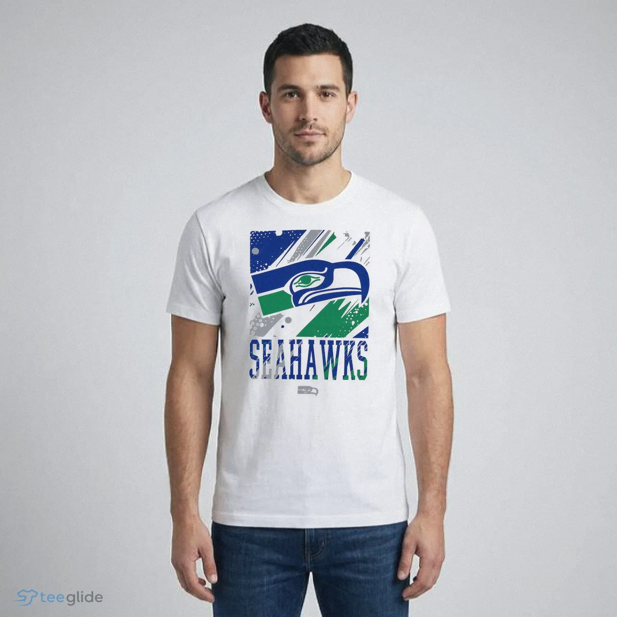 seattle seahawks white split strike throwback t shirt 1 seattle seahawks white split strike throwback t shirt 1