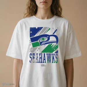 seattle seahawks white split strike throwback t shirt 2