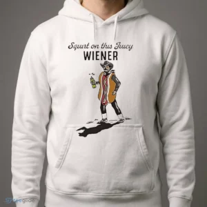 Squirt On This Juicy Wiener Cartoon Cowboy Hot Dog Costume Mustard Bottle Graphic Shirt 3 squirt on this juicy wiener cartoon cowboy hot dog costume mustard shirt 4