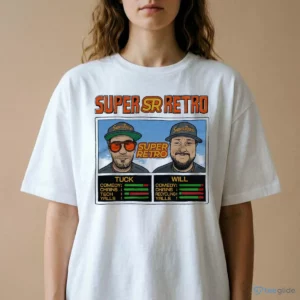 Super Retro Podcast Jam Tuck And Will T-Shirt 1 super retro podcast jam tuck and will t shirt 2