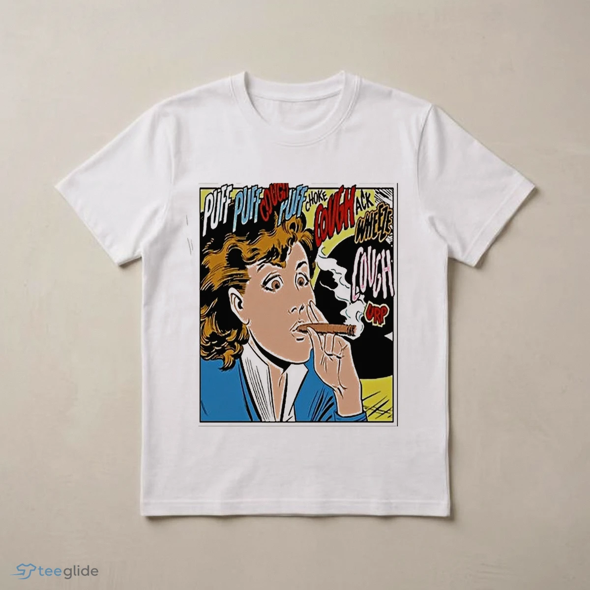 woman puff puff cough choke cough ack wheeze cough urp cigar smoking shirt 3 woman puff puff cough choke cough ack wheeze cough urp cigar smoking shirt 3