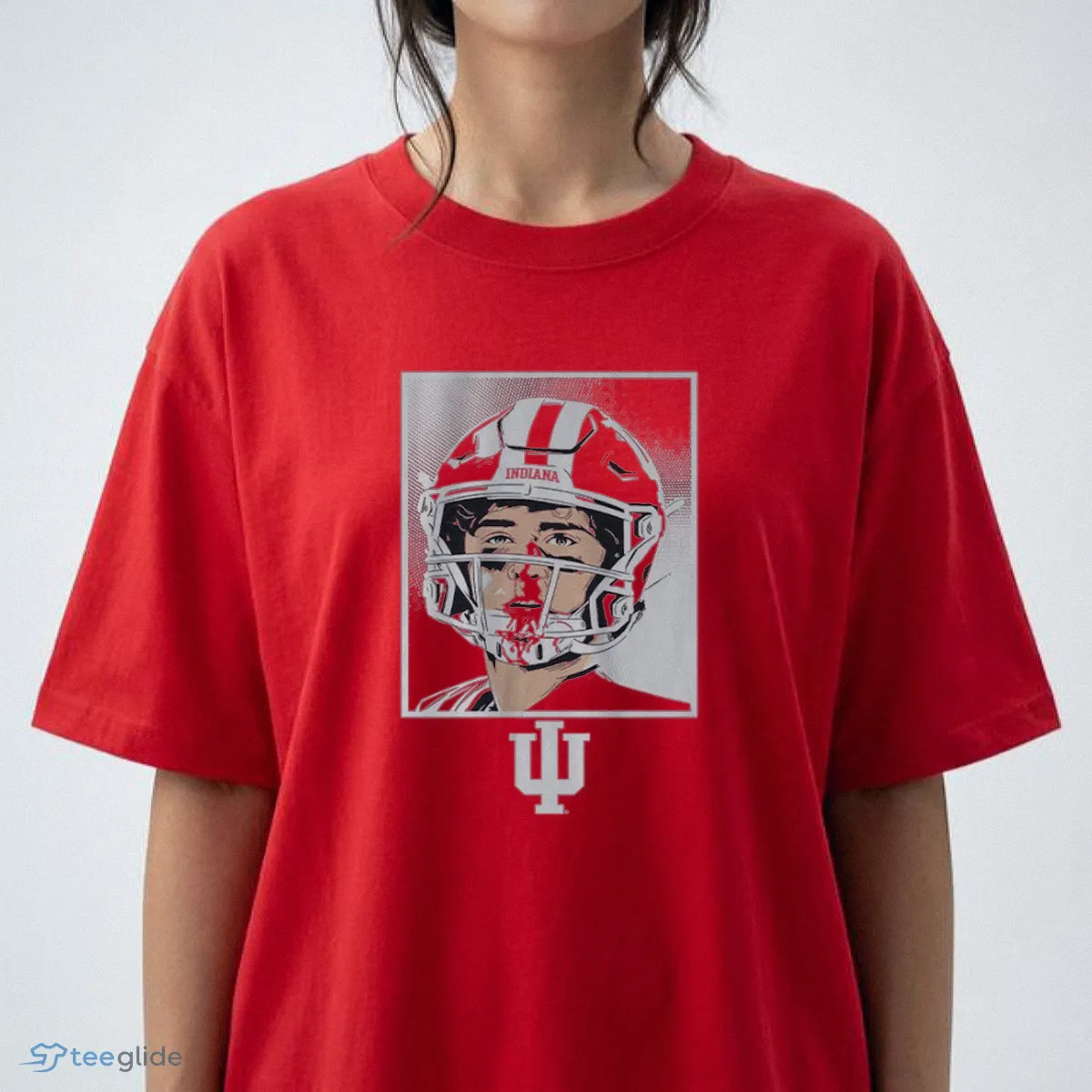 Indiana Football Josh Hoover Bloody Face Graphic T-Shirt 8 Indiana Football Josh Hoover Bloody Face Graphic T-Shirt - Design Preview